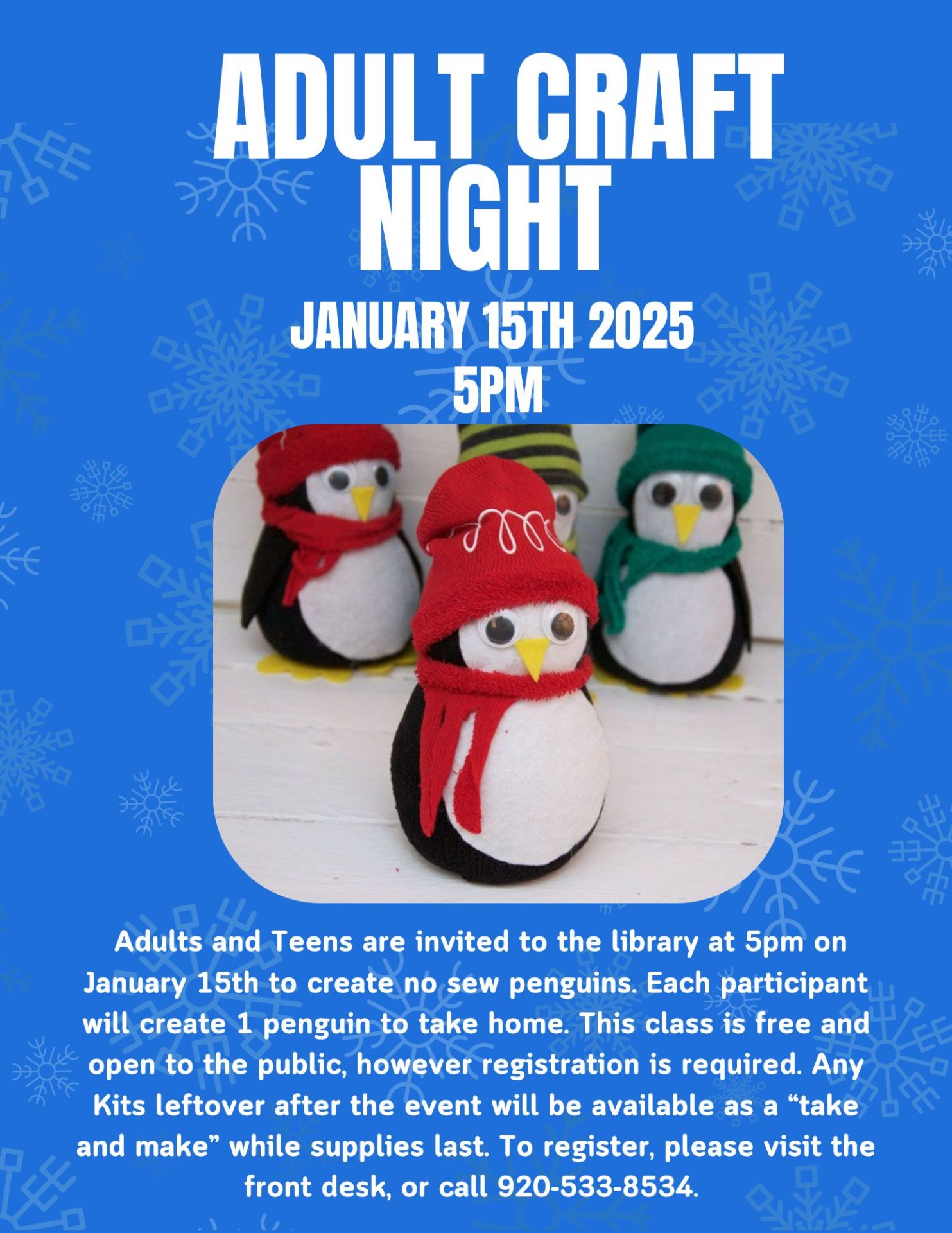 Teen and Adult Craft Night: No Sew Penguins