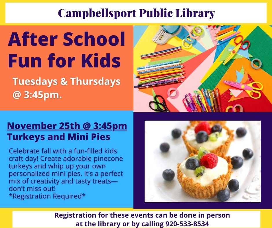 Afterschool Activities: Mix & Make Turkeys and Pies