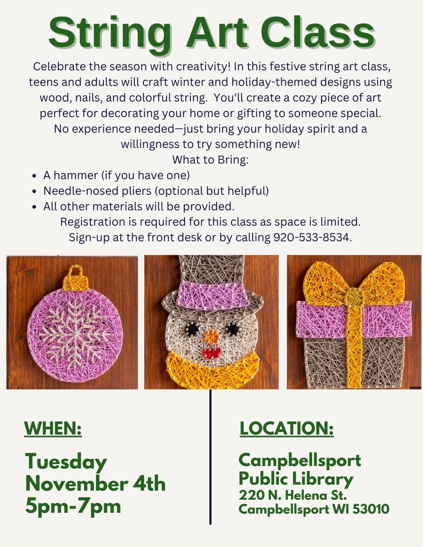 String Art Class for Teens & Adults