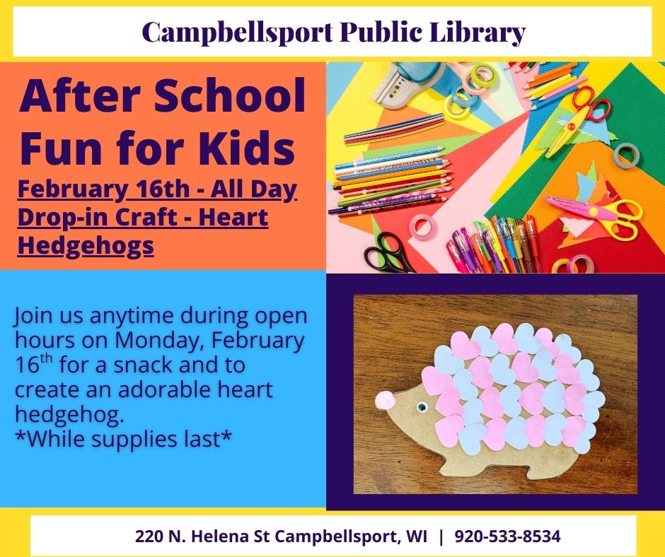 Drop-In Craft: Heart Hedgehogs