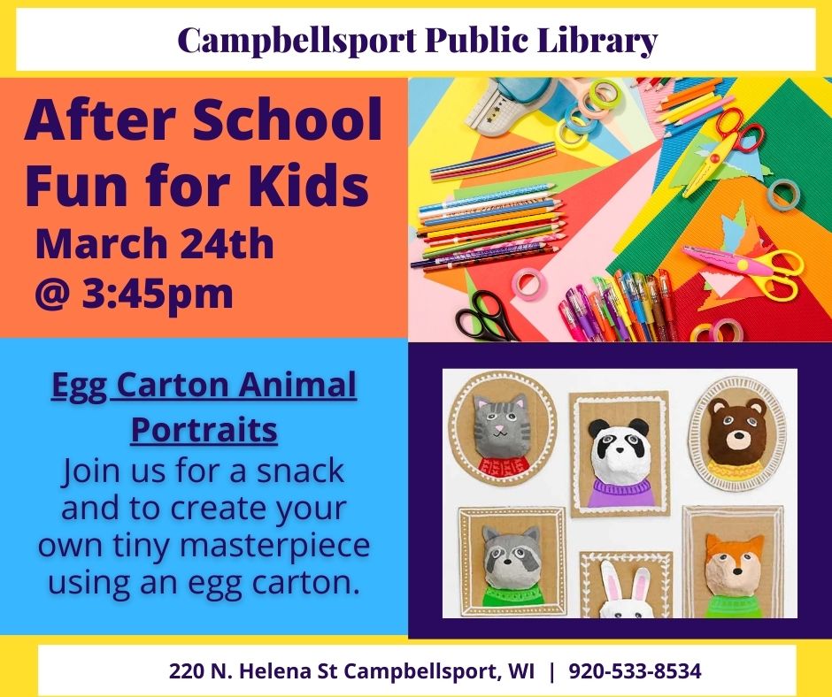 Kids Afterschool Craft – Egg Carton Animal Portraits